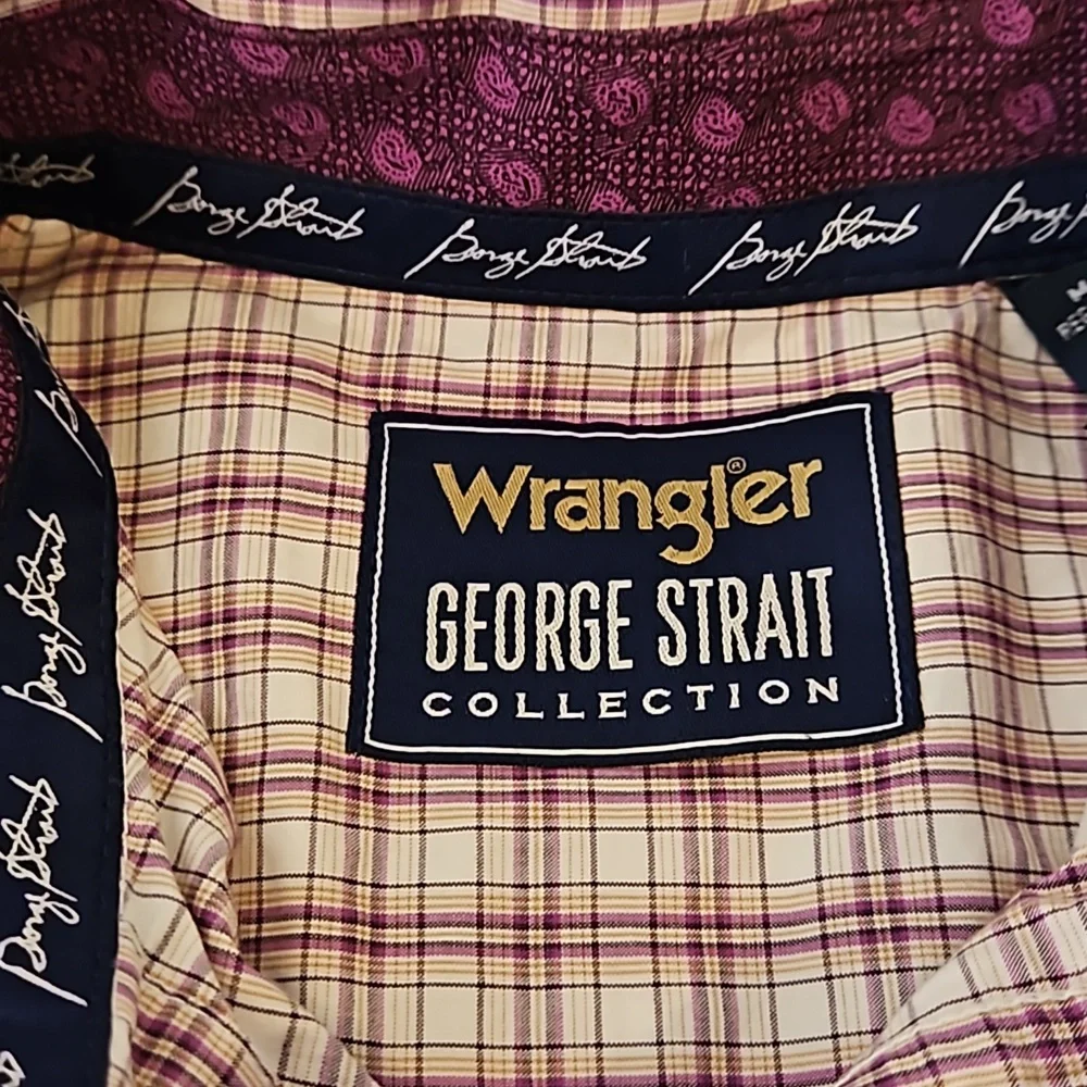 Wrangler Men's George Straight Plaid Western Shirt Size M NWOT
